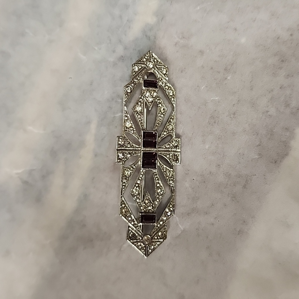 Silver Art Deco Open-Work Brooch